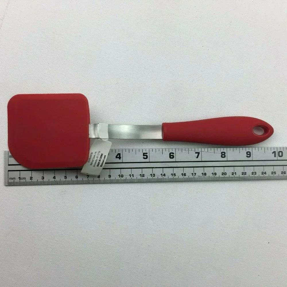 Red Silicone Kitchen Utensils Mini Set Tongs Knife Spatulas Set of 5 Spoonula